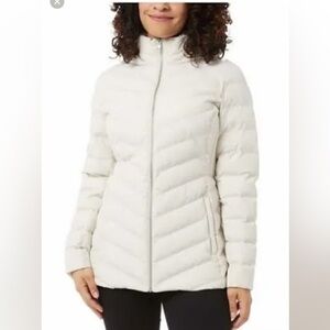 32 Degrees Ladies' Power Tech Hooded Jacket Cream Size XXL Puffer